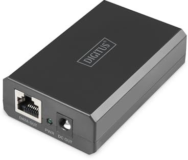 DIGITUS PoE++ Splitter - Gigabit - IEEE802.3at/BT - Potencia de Salida 51W - 10/100/1000 Mbps - tensión de Salida Seleccionable 12V/24V - Negro