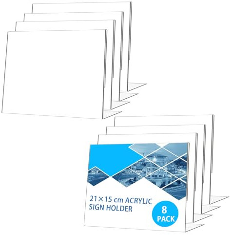 LOPYXBR 8 Stück Tischaufsteller A5, Aufsteller A5 Tischaufsteller Schräg, Werbeaufsteller A5 L-Ständer für Cafés, Restaurants, Ausstellungen, Büros, Werbeaktionen,Dokumente,Hochzeit