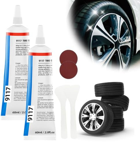 Toerjii Reifenreparaturset,Reifendichtmittel Reifenkleber Gummikleber Reifenreparaturset Felgen Reparaturset für Auto/Motorrad/Fahrrad, Repariert Schnell Reifenrisse, Löcher (1, 15ML)