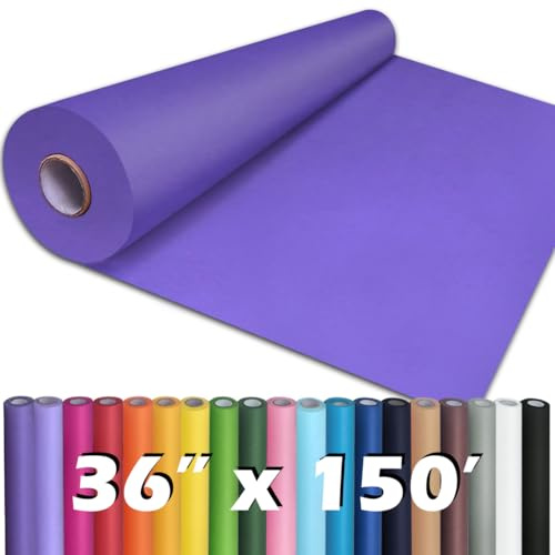PerkHomy Purple Kraft Paper Roll 36 x 1,800 (150') for Gift Wrapping Bouquet Flower Art Painting Craft Writing Packaging Shipping 80GSM 55LB (Purple, 36 x 150')
