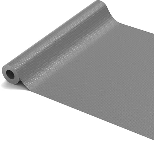 Kesote Tapis Fond de Tiroir Gris, Protection Tiroir Cuisine, Tapis Frigo EVA 40 x 600 cm
