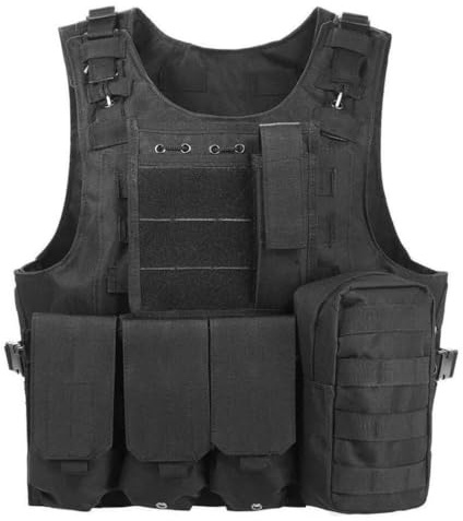 Bauzuoyo gilet tactique pour homme - Gilet de combat militaire, police, airsoft, chasse et jeu de terrain - Garde de sécurité, outdoor camping et randonnée