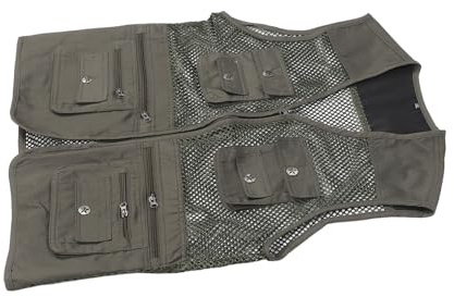 INOOMP Chaleco Multiusos para Exteriores con Múltiples Bolsillos de Poliéster Transpirable para Camping y Actividades al Aire Libre para Hombre Medidas 66X55 CM