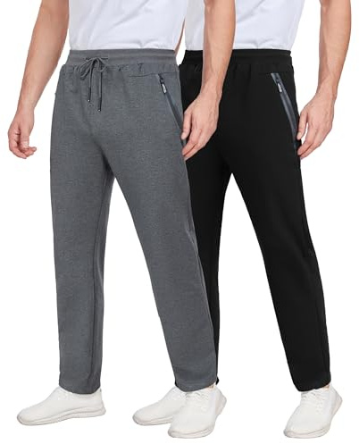xtuwkzo Pantaloni Sportivi Uomo Larghi Estivi Correre Pantaloni da Jogging Comodi Jogger Pants con Elastico in Vita Nero/Grigio Scuro-L