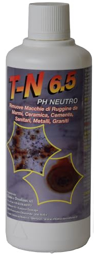T-N 6.5 Detergente Professionale Neutro per Macchie di Ruggine da Marmi, Ceramica, Cemento, Sanitari, metalli, Graniti, pH Neutro, 500 ml MADE IN ITALY