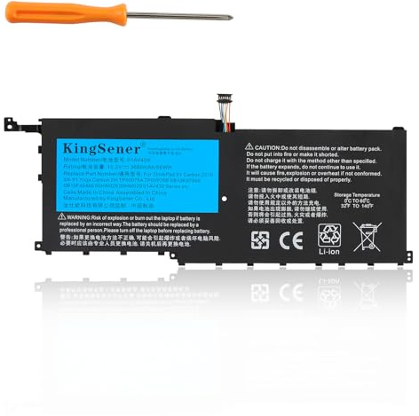 KingSener 01AV409 56WH Laptop Akku für Lenovo ThinkPad X1 Carbon Gen 4 (2016) X1 Yoga 1st Gen 2016 2nd Gen 2017 1st Gen Type 20FQ 20FR 00HW028 SB10F46466 SB10F46467 00HW029 15.2V