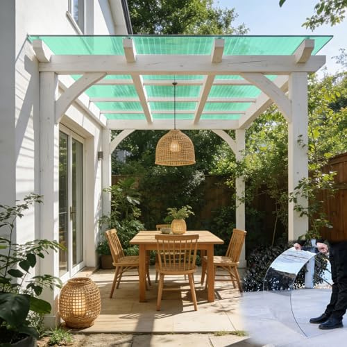 2mm Polycarbonate Roofing Sheet Outdoor, Polycarbonate Greenhouse Panels, Clear Acrylic Roof Panels for Greenhouse, Garden Canopy, Patio Cover(Clear,1 * 7m/3.3 * 23ft)