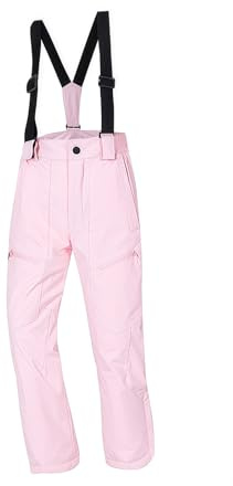 YCBMINGCAN Pantalones de esquí para exteriores para niños, pantalones de nieve para niños y niñas, cálidos pantalones de peto, impermeables y resistentes al viento, pantalones de invierno forrados con