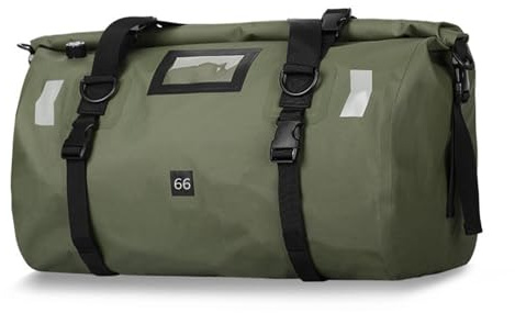 Ausla Motorcykeltorrväska, Vattentät Väska med Stor Kapacitet med Rullstängning, Reflekterande Design, äventyrsutrustning för Utomhusbruk (K23516G-66L)