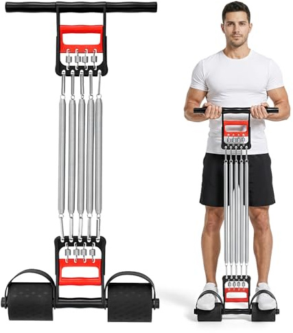 LN COZY CORNER 3 in 1 Chest Expander & Hand Gripper & Foot Pedal Pull Rope Adjustable Spring Exerciser Multifunctional Home Fitness Equipment for Men Women Muscle Strengthening & Tummy Trimming