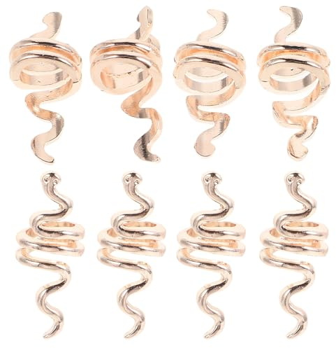 10 Pièces Accessoire Capillaire Spiralé Rétro en Alliage | Forme Serpent, Teinte Or, pour Filles et Femmes, Usage Polyvalent Maintien Sûr
