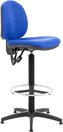Office Hippo High Rise Desk Chair, Robust Home & Office Chair With Height Adjustable Seat & Back, Versatile Mid Back Chair With Fixed Height Draughting Kit For Daily Use - Royal Blue