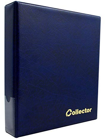 COLLECTOR Album di Monete da Collezione, per Monete di Varie Dimensioni - con Diverse Pagine munite di divisori con Elenco Album per 221 Monete Blu