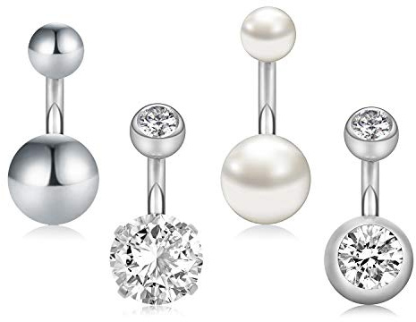MODRSA 14G Piercing Ombelico Anello Barretta Acciaio Chirurgico Piercing Curvo Banana Barretta Piercing Septum 6mm