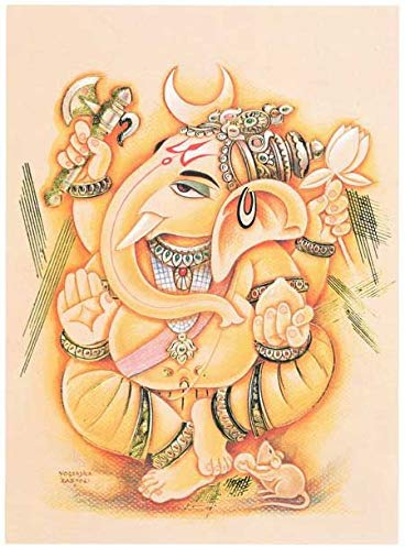 Beautiful Handprint of Ganesh 13.75 X 10.5 Set/5