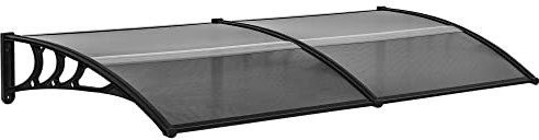 Outsunny Auvent de Porte pour fenêtre extérieure, abri de Pluie pour Porte Avant/arrière, Porche, Noir, 196 x 75 cm