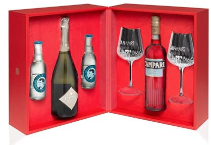 Campari Spritz Kit: Campari 70 cl; Prosecco Frattina 70 cl; 2 Soda Thomas Henry 20 cl; 2 Calici Campari Spritz