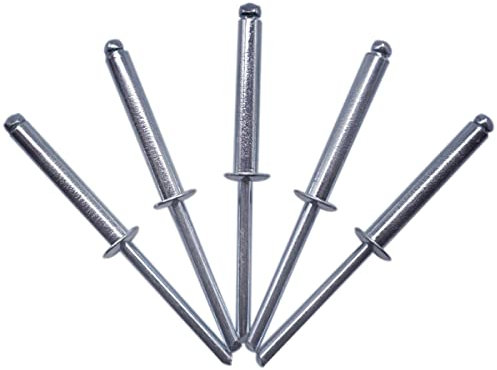 50 remaches ciegos 5,0 x 30 mm, cabeza de cúpula abierta, remaches pop, DIN 7337, remache de acero y mandril de acero (50, 5 x 30 mm)