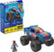 MEGA Hot Wheels Smash-und-Crash Race Ace Monster Truck - 85-teiliges Bauset, Smash-und-Crash-Funktion, rote und Blaue Lackierung, bewegliche Micro-Actionfigur, ab 5 Jahren, HMM49