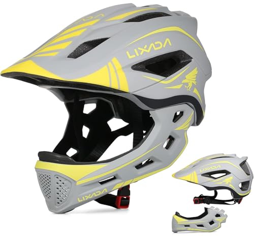 Lixada Casco Integrale per Bambini, Rimovibile per Bambini Ragazzi Ragazze Casco Protettivo per Ciclismo Skateboard Pattinaggio 52-56 cm