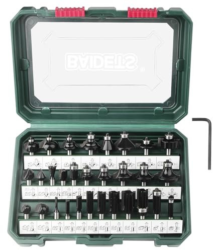 BAIDETS Pro 30tlg. Fräser Set für Holz - Hartmetall Fräsersatz, Zubehör Oberfräsen mit 8mm Schaft.