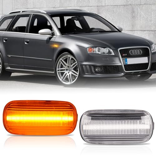 POPMOTORZ 2 Stücke Blinker Seitenblinker für A-udi A3 8P/S3 8P/A4 B6/A4 B7/S4 B6/S4 B7/A6 C5/S6 C5/A8 D3/TT 8J mit Canbus Fehlerfrei