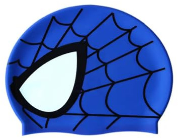 Silikon Schwimmkappe Spiderman-Design, Wasserdicht für Kinder und Mädchen mit langen oder kurzen Haaren