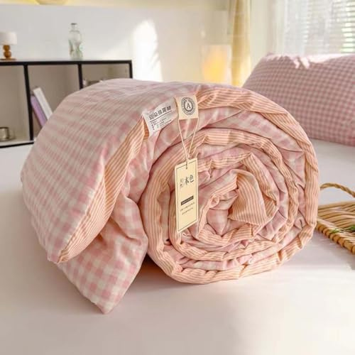 AHYBE Copriletto Estivo Morbido e Confortevole, Stampa Digitale Bianca, 150x200cm, Rosa, Cotone, 100% Cotone, Adulti, Unisex, Tutte le Stagioni, Uso Domestico, Viaggio, Campeggio, Picnic