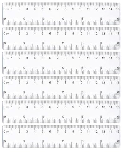 Uskerb 6 Pcs 15cm Ruler Set | Clear Plastic Transparent 6 Inch Rulers for School, Office, Home, Drawing, Craft | Durable and Accurate Small Rulers