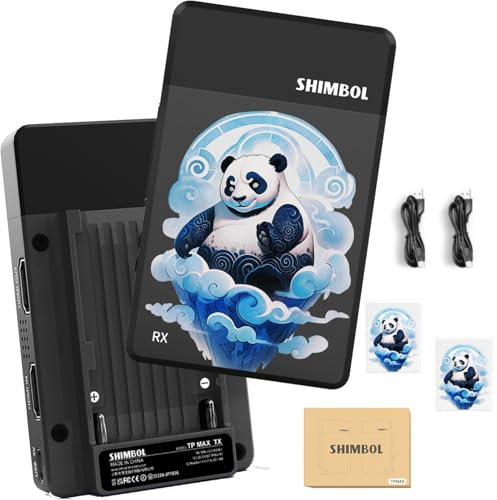Shimbol TP MAX Sender-Empfänger-System für drahtlose Videoübertragung | 350 m Reichweite, 0,07 s Latenz, Zwei HDMI-Anschlüsse, Gehäuse aus Luftfahrtaluminium für Live-Streaming.