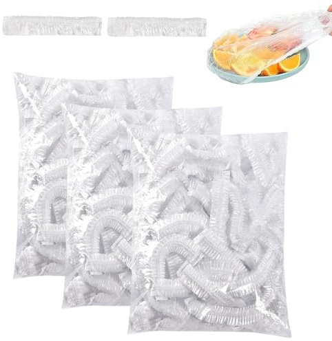 SEPWGUMD Film Alimentaire - Film Étirable Alimentaire et Couvercle en Silicone pour la Conservation des Aliments, Charlotte Alimentaire, Sac de Congélation Réutilisable, Lot de 300 Pièces