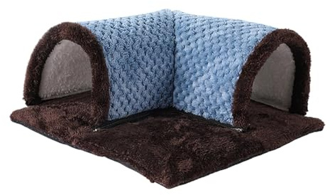 Tunnel pour Chat avec Tapis De Coussin, Tunnel pour Chat avec Espace De Couchage, Tunnel Rongeur Tubes pour Petits Animaux en Toile Cochon d'Inde Hamster Cobayes Furets Reposer Ou Jouer