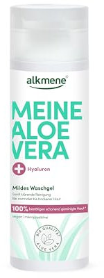 alkmene mildes Aloe Vera Waschgel Gesicht mit Hyaluron 200 ml - Gesichtsreinigung vegan für normale bis trockene Haut - Reinigungsgel Gesicht, mildes Reinigungsgel Gesicht, Waschlotion Gesicht