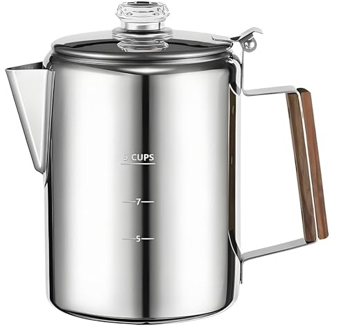 Perkolator kaffekanna – spis Top Percolator kaffekanna | Kaffemaskin percolator, campingkaffebryggare, bärbar maskin med kompakt vintage-design för Camp Beach – familj och vänner Versa