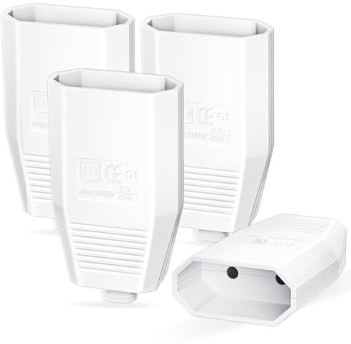 4 Pièces Prise Electrique Femelle, Le Connecteur Europe Fiche Plate Contact de Protection, Fiche Femelle, Accouplement Plat Euro 250V Prise Euro Plate Fiche Electrique Femelle Avec Décharge