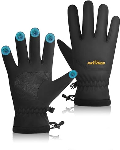 AXEVMEN wasserdichte Winterhandschuhe Herren Damen,Touchscreen