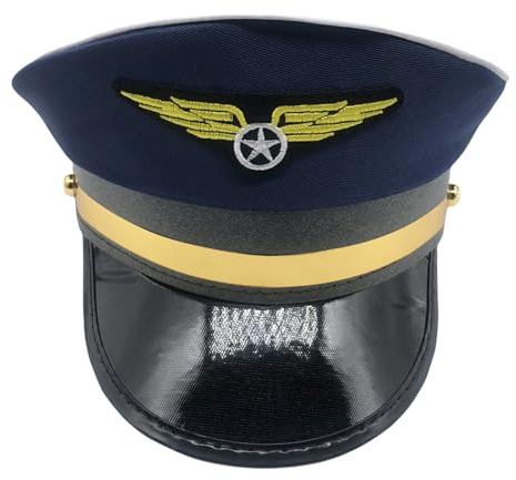 Generisk pilotmössa, pilotmössa för vuxna, kaptenhatt för piloter för vuxna – flygbolagsfest, pilothatt, flygplanskostym, hatt, sjöroshatt, mössa för halloween, kostymtillbehör