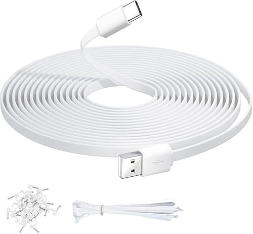 3 m USB C-kabel, extra lång USB A till USB C för hemmasäkerhetskameror, telefoner, tabletter, spelkontroller och andra USB C-enheter, stöder dataöverföring