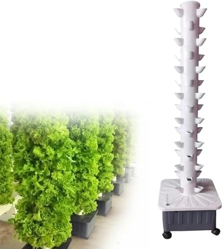 Torre hidropónica, Sistema de Cultivo hidropónico para Hierbas, Frutas y Verduras de Interior. Torre aeropónica con Bomba de hidratación, Temporizador y Adaptador.