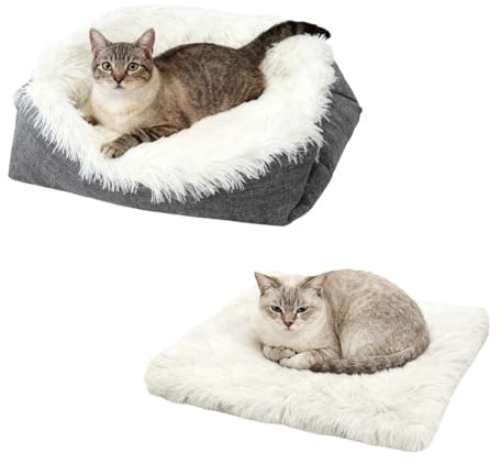LNGJIN CamaCálida ParaMascotas,2 en 1 Cama PerroBonita CamaPara Mascotas,CamaParaMascotas Lavable,Bonitacama para Mascotas,Cama cálida paramascotas,Nido de Gato en Coche,camagato pequeño(60x52cm)