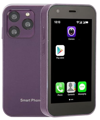 XUMIUZIY Mini Smartphone 3G, Téléphones Portables Débloqués Fins avec écran HD 3, 2 Go de RAM, 16 Go de ROM, Deux Caméras, Double Emplacement pour Carte SIM, Batterie 1000 MAh, 8.1 (Purple)