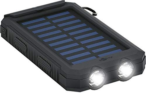 Goobay 49216 Outdoor Powerbank 8.0 (8.000 mAh), für Outdoor-Abenteuer Dank Robusten Design, Solarpanel und Taschenlampenfunktion