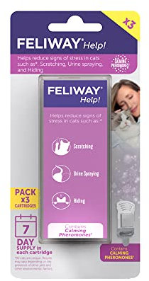 FELIWAY Help! 3x7 Tage Nachfüllset für Pheromon Verdampfer, 3 Kartuschen - Unterstützt in kurzzeitigen Stresssituationen für mehr Ausgeglichenheit, von Tierärzten empfohlen, klinisch getestet