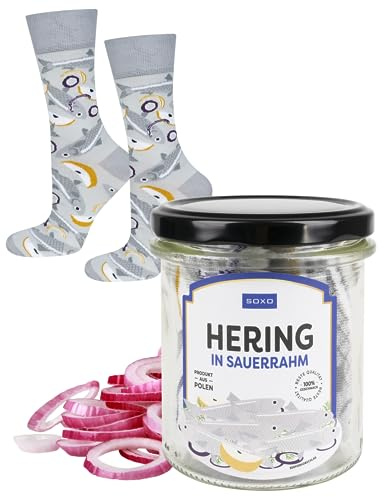 soxo Glas Socken Damen Geschenke Für Männer Herren Socks Geschenk Für Frauen 40-45 Heringe