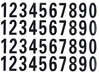 40 Pieces Reflective Mailbox Number Sticker Decal Adhesive Reflective Address Numbers Number 0-9 for Window, Signs, Door, Cars(1inch,Black)