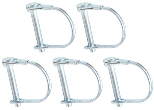 Hocansen 5 Pcs Wire Locking Pins 6x40mm D Shape Safety Coupler Pin Round Wire Shaft Locking Pin with Arch Wire Retainer for Farm, Tractors, Trailers（6x40mm/DX）
