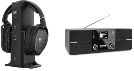 Sennheiser RS 175 Digitaler drahtloser Over-Ear-Kopfhörer - Bassverstärkung und Surround-Sound für Heim- und TV-Entertainment-Systeme & TechniSat DIGITRADIO 371 CD IR - Stereo Internetradio DAB+