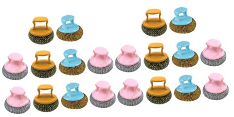minkissy 20 STK Kugelbürste reinigen Haushaltsschwämme Drahtgeschirrspüler Reinigungsbürste edelstahlreinigungskugeln Spülbürste Topfpfanne Bürste handhaben Stahlwolle Fugenbürste Plastik