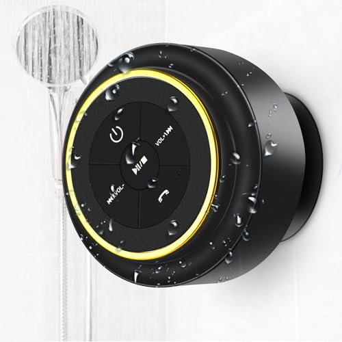 TDLIRH Bluetooth Shower Speaker, Portable Waterproof Speakers with Suction Cup, Wireless Outdoor Speaker for Pool, Camping, Beach, Hiking, Kayaking, Great Gift for Men, Women