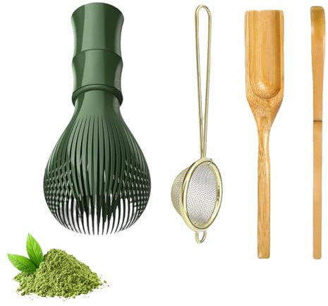 Matcha Set Matchabesen Material Resina Antimoho Matcha Batidor con colador de té Cuchara Mezclador para Ceremonia del Té para hacer y revolver el té